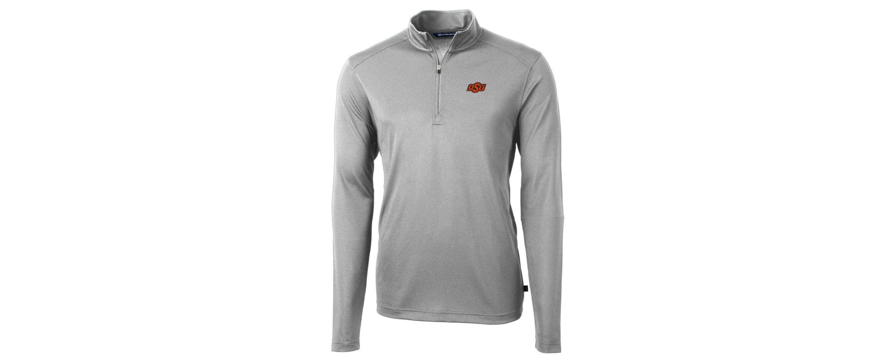NCAA Oklahoma State Cowboys Big & Tall Virtue Eco Pique Recycled Quarter-Zip Pullover Top
