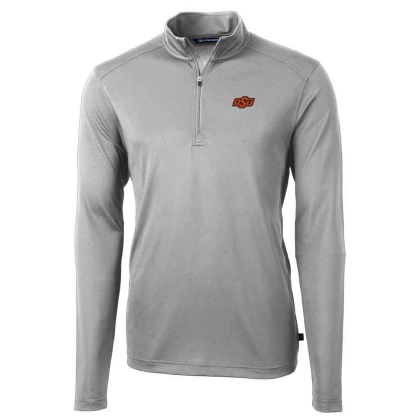 NCAA Oklahoma State Cowboys Big & Tall Virtue Eco Pique Recycled Quarter-Zip Pullover Top