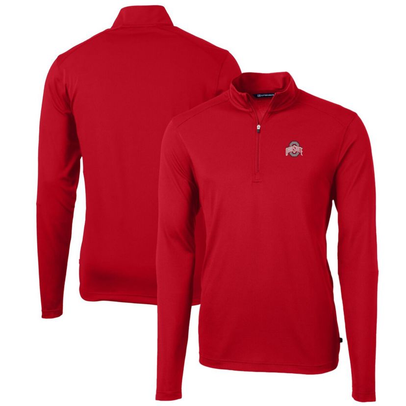 NCAA Ohio State Buckeyes Big & Tall Virtue Eco Pique Recycled Quarter-Zip Pullover Top