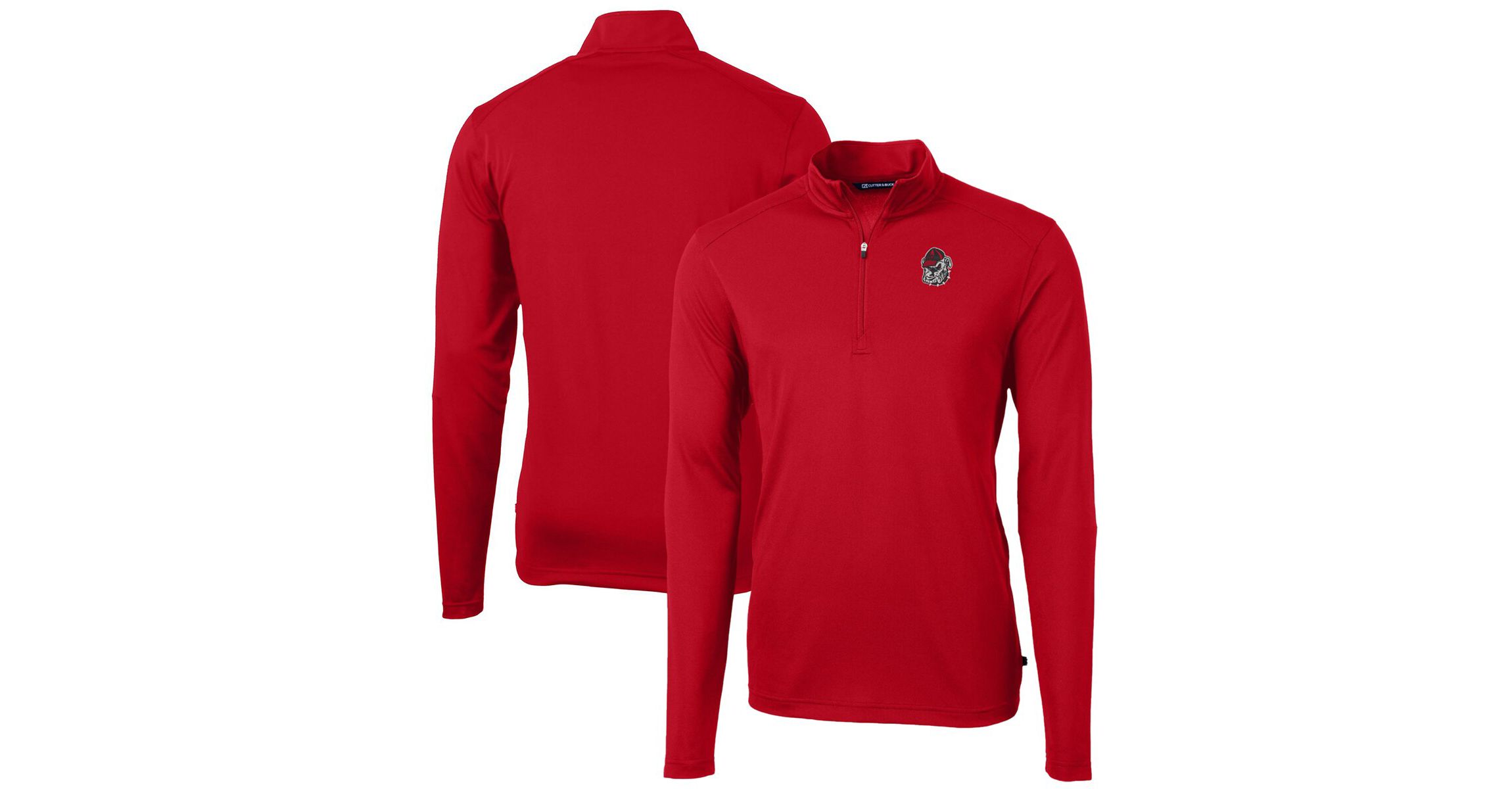 NCAA Georgia Bulldogs Big & Tall Virtue Eco Pique Recycled Quarter-Zip Pullover Top