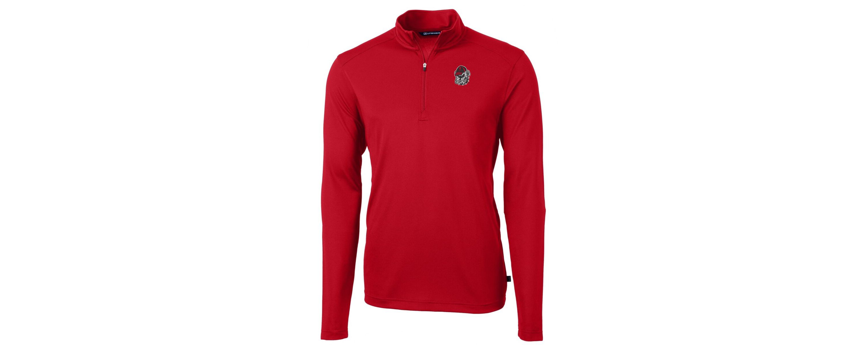 NCAA Georgia Bulldogs Big & Tall Virtue Eco Pique Recycled Quarter-Zip Pullover Top