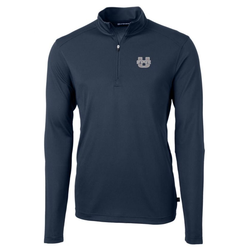 NCAA Utah State Aggies Big & Tall Virtue Eco Pique Recycled Quarter-Zip Pullover Top