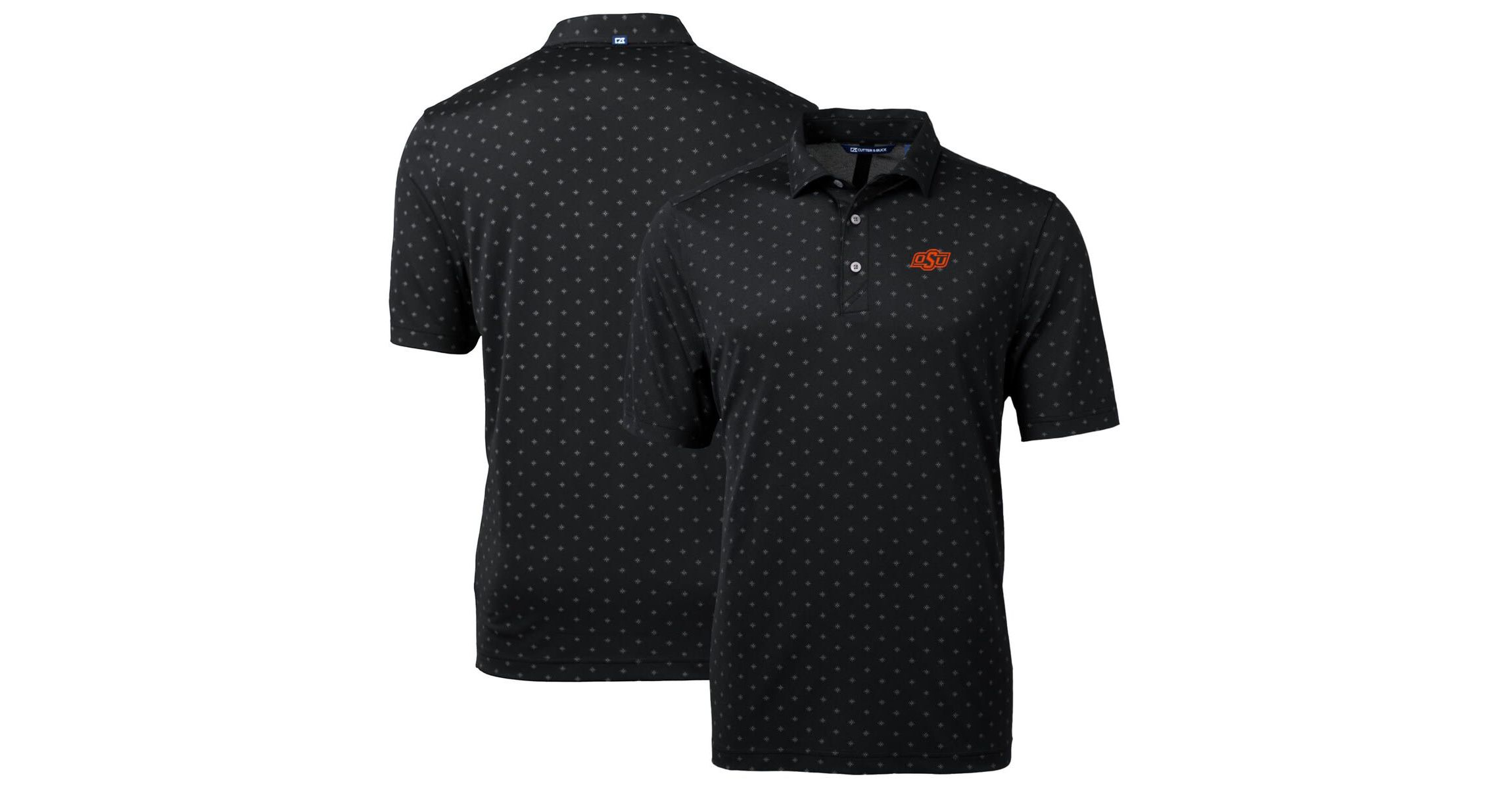 NCAA Oklahoma State Cowboys Big & Tall Virtue Eco Pique Tile Print Recycled Polo