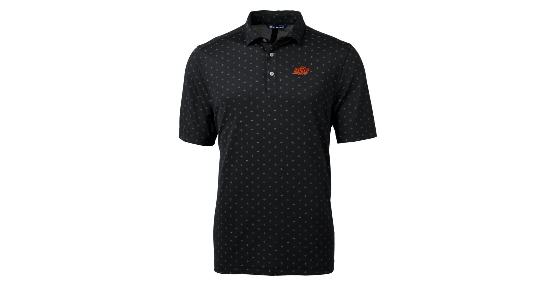NCAA Oklahoma State Cowboys Big & Tall Virtue Eco Pique Tile Print Recycled Polo