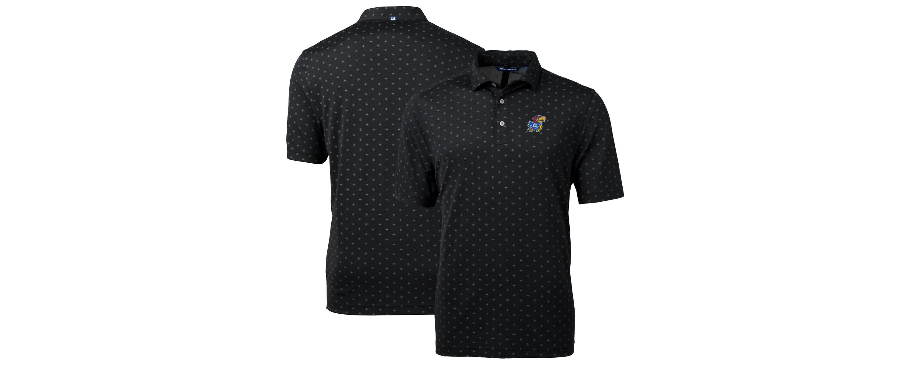 NCAA Kansas Jayhawks Big & Tall Virtue Eco Pique Tile Print Recycled Polo
