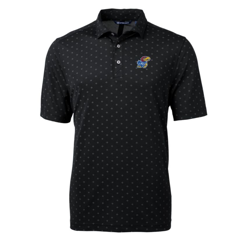 NCAA Kansas Jayhawks Big & Tall Virtue Eco Pique Tile Print Recycled Polo