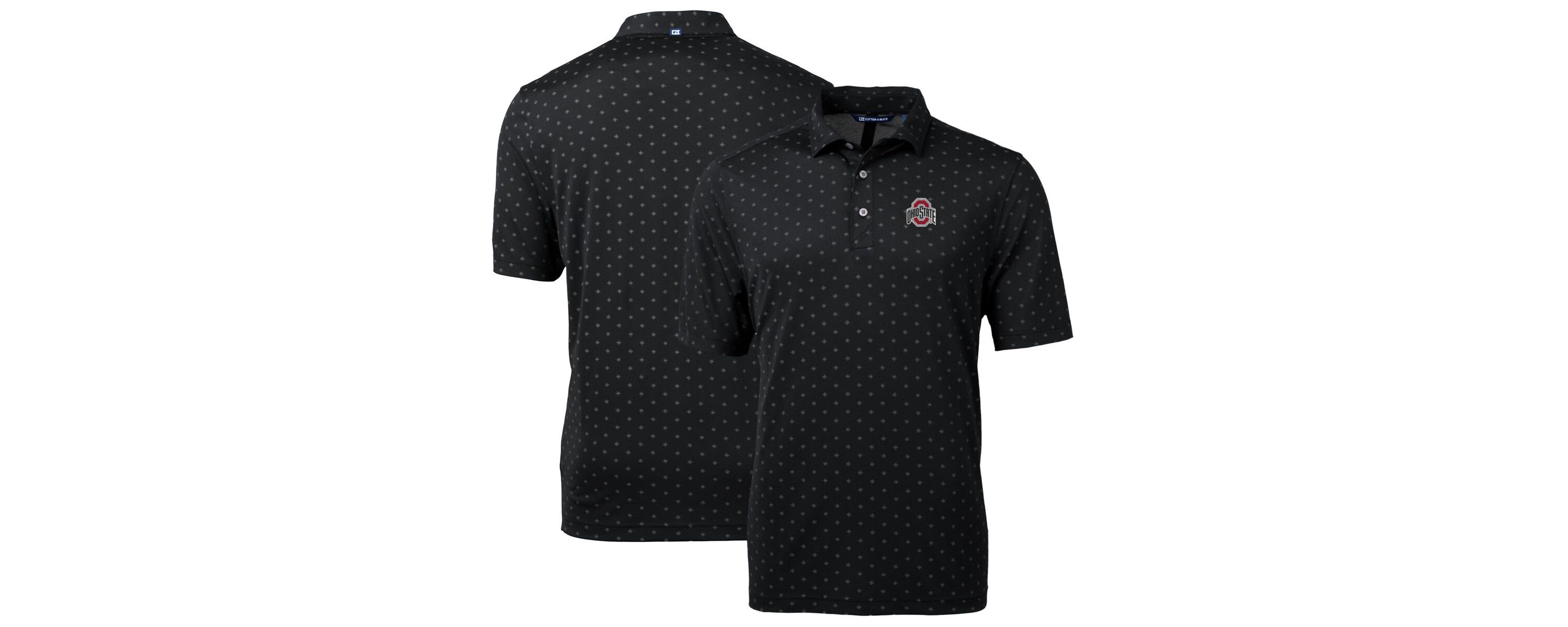 NCAA Ohio State Buckeyes Big & Tall Virtue Eco Pique Tile Print Recycled Polo