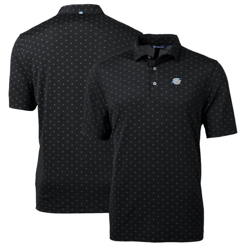 NCAA Southern University Jaguars Big & Tall Virtue Eco Pique Tile Print Recycled Polo