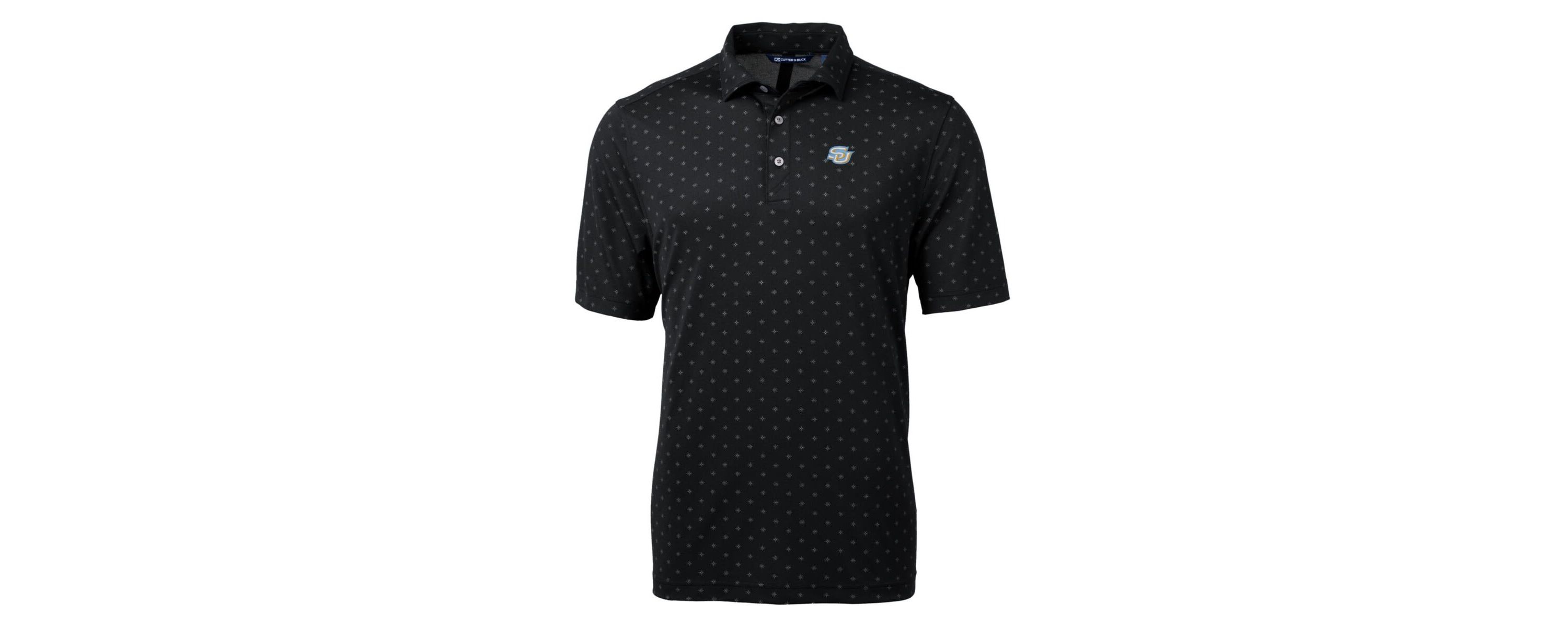 NCAA Southern University Jaguars Big & Tall Virtue Eco Pique Tile Print Recycled Polo