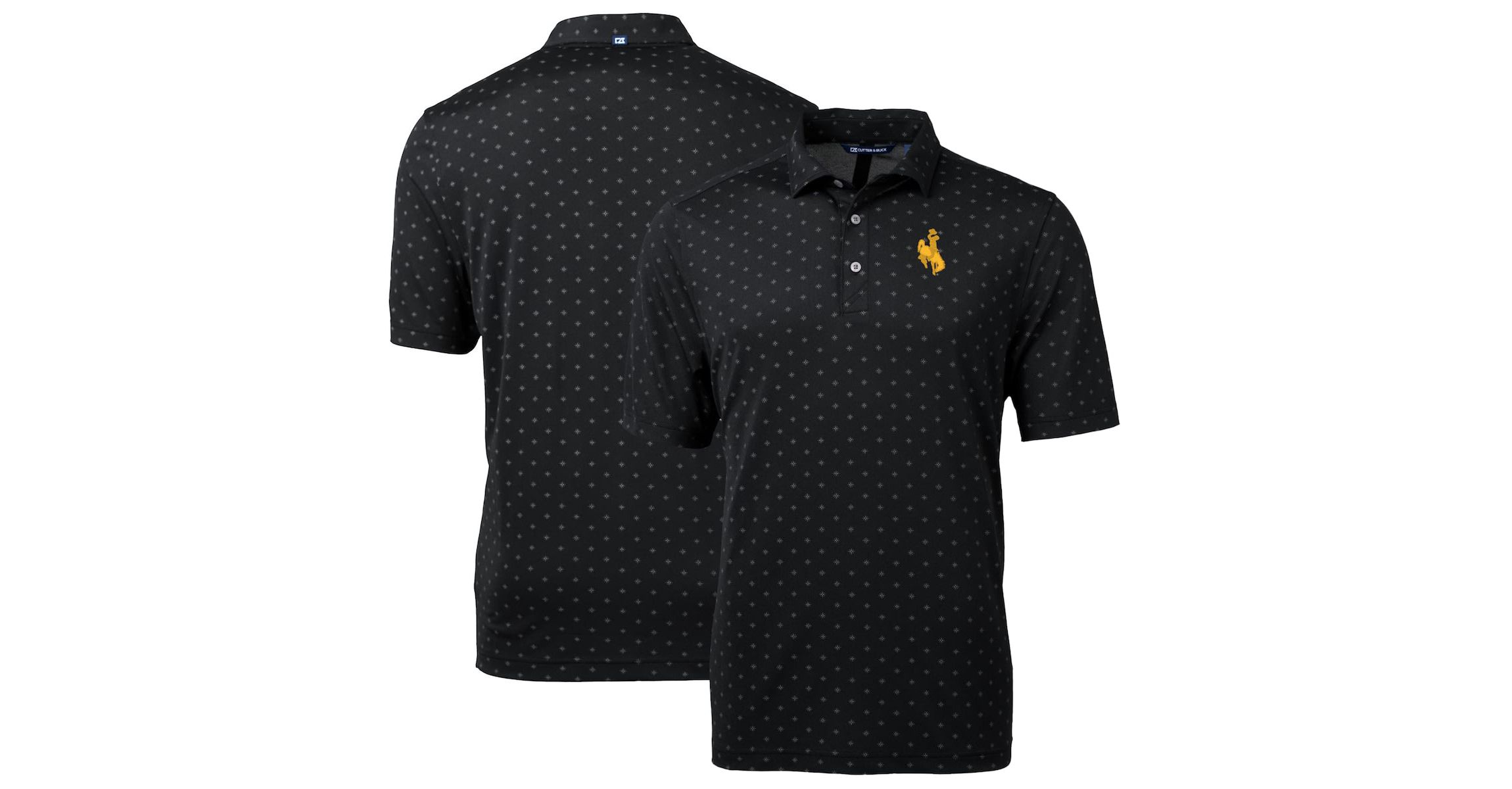 NCAA Wyoming Cowboys Big & Tall Virtue Eco Pique Tile Print Recycled Polo