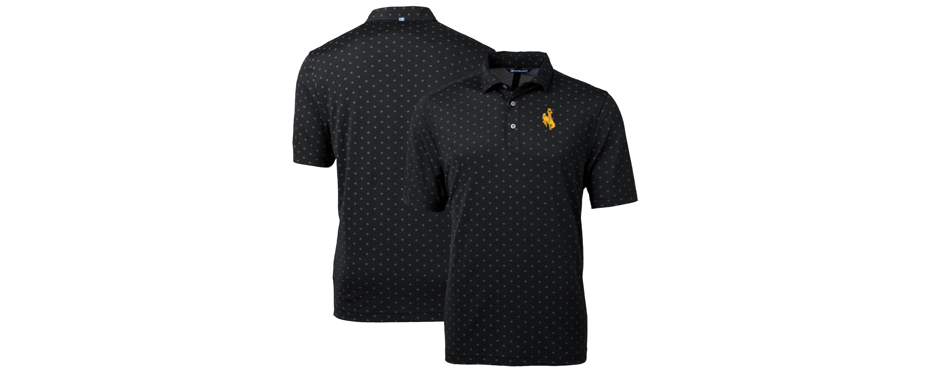NCAA Wyoming Cowboys Big & Tall Virtue Eco Pique Tile Print Recycled Polo