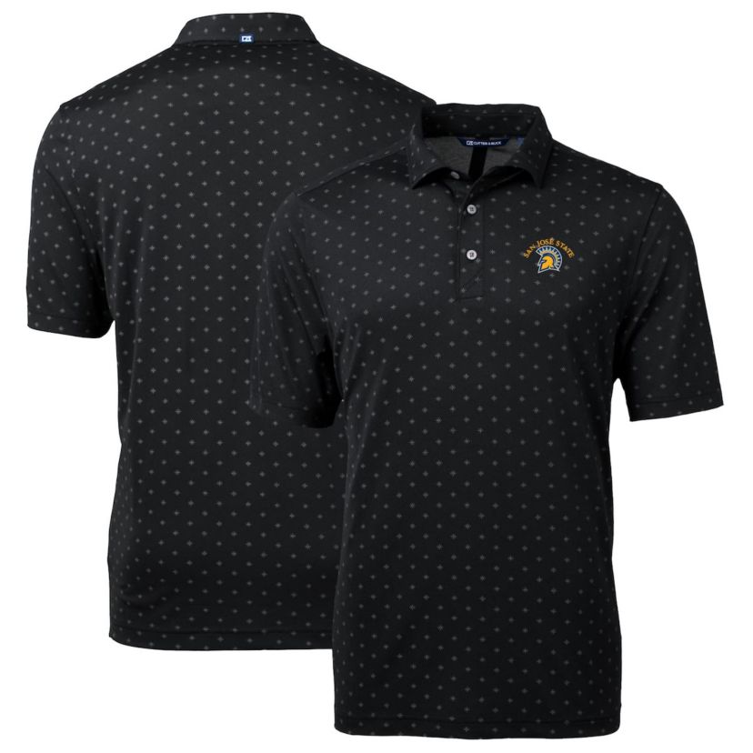 NCAA San Jose State Spartans Big & Tall Virtue Eco Pique Tile Print Recycled Polo