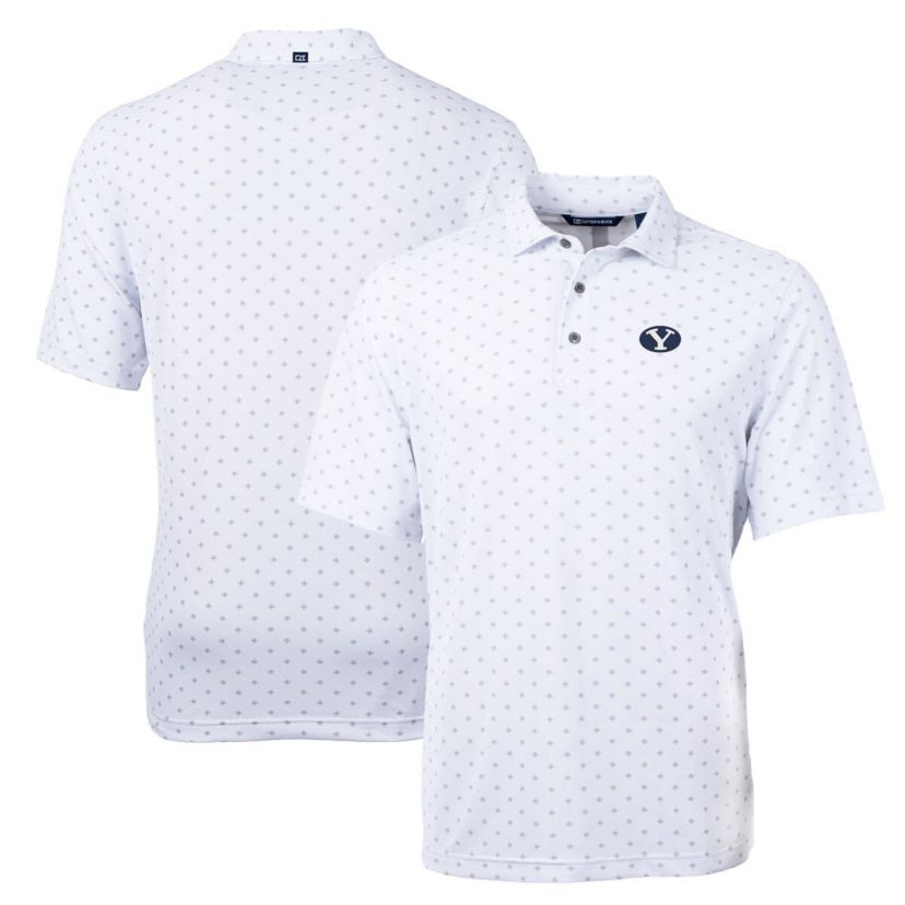 NCAA BYU Cougars Big & Tall Virtue Eco Pique Tile Print Recycled Polo
