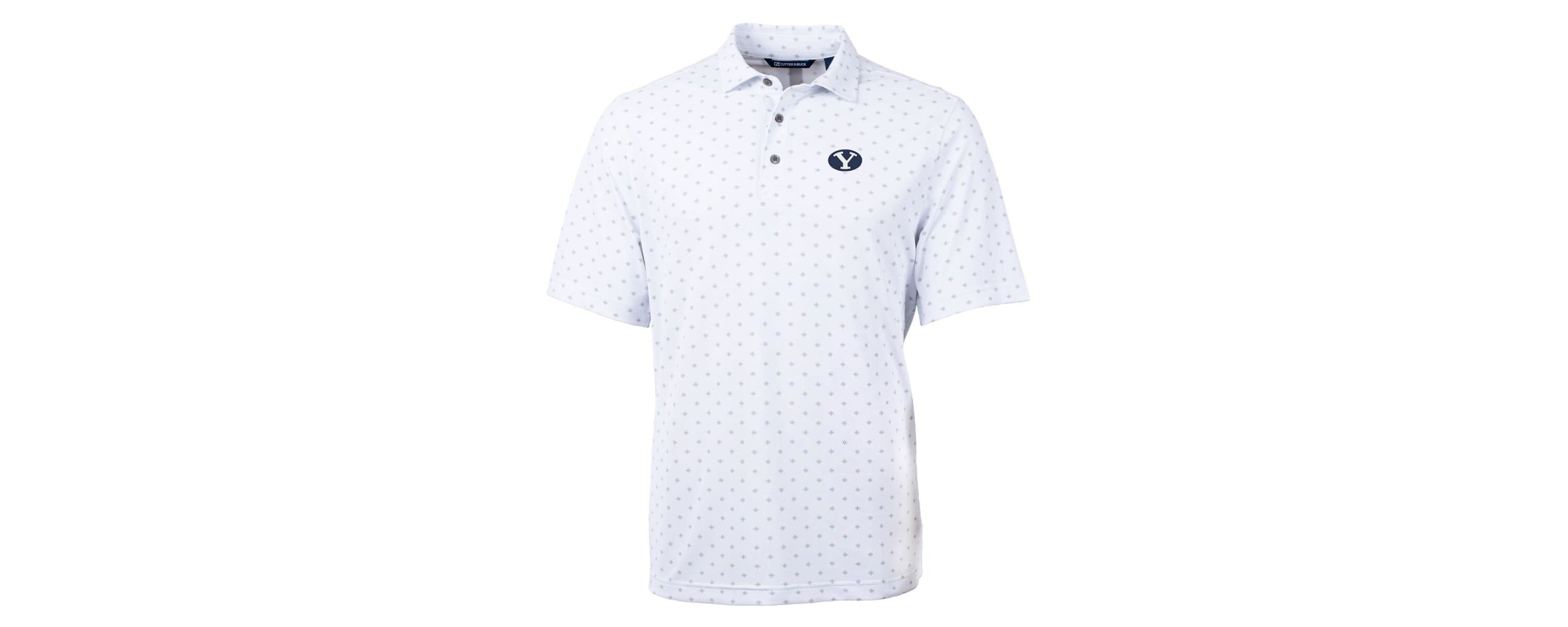 NCAA BYU Cougars Big & Tall Virtue Eco Pique Tile Print Recycled Polo