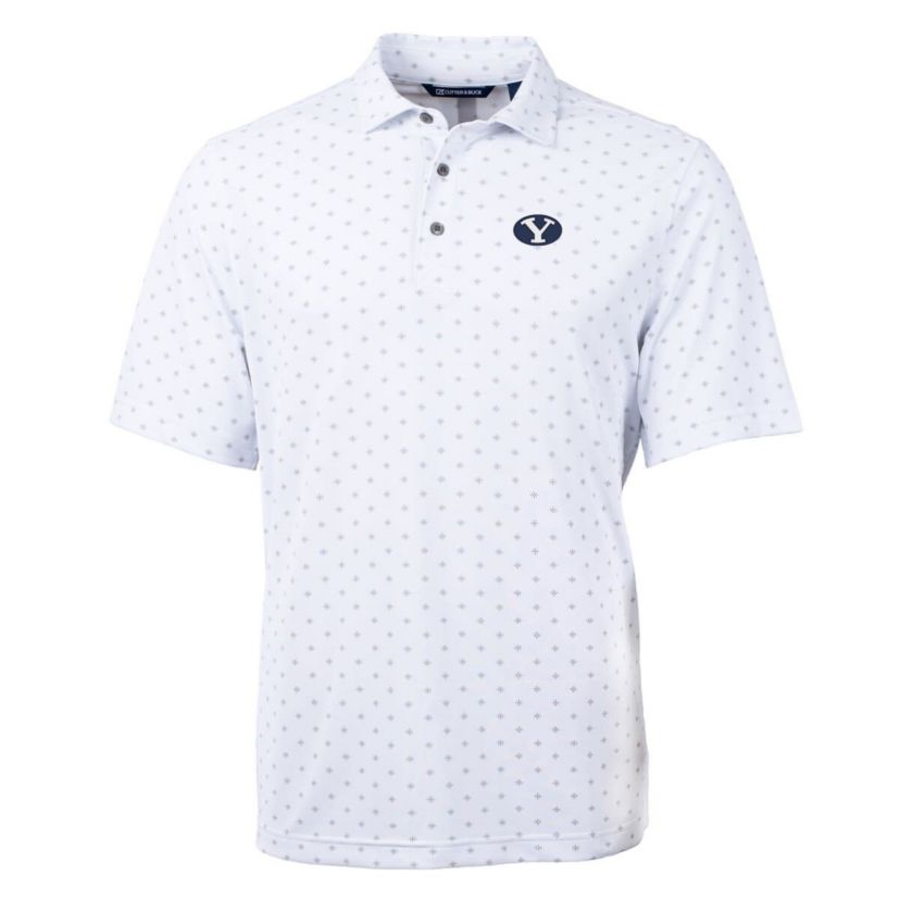 NCAA BYU Cougars Big & Tall Virtue Eco Pique Tile Print Recycled Polo