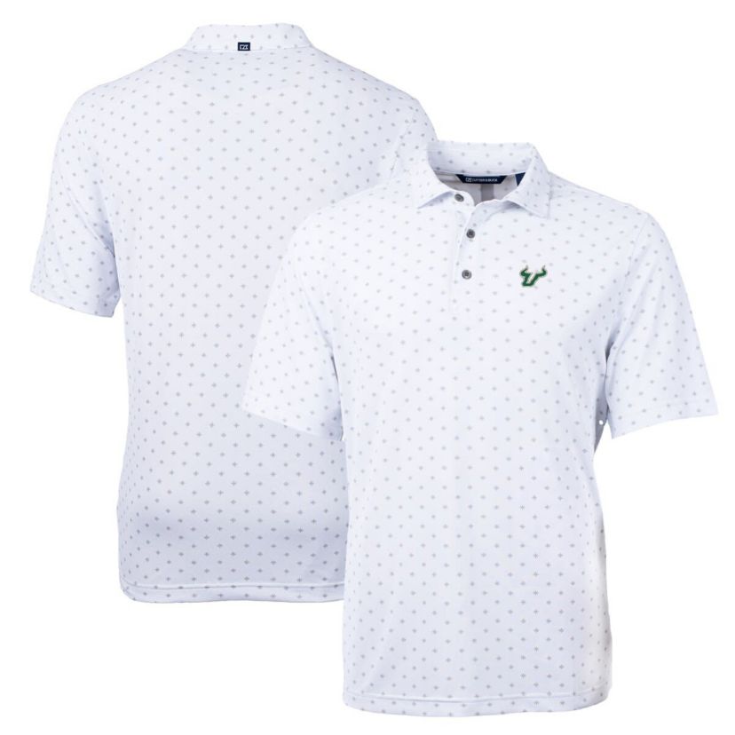 NCAA South Florida Bulls Big & Tall Virtue Eco Pique Tile Print Recycled Polo