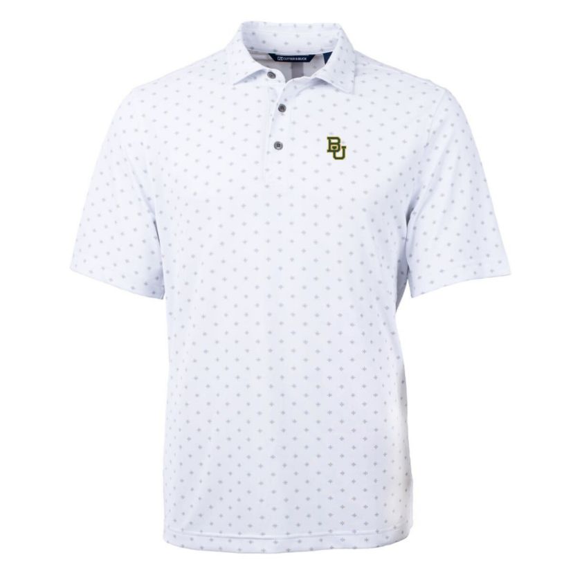 NCAA Baylor Bears Big & Tall Virtue Eco Pique Tile Print Recycled Polo