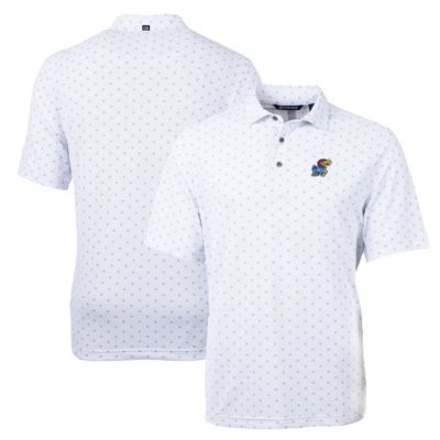 NCAA Kansas Jayhawks Big & Tall Virtue Eco Pique Tile Print Recycled Polo