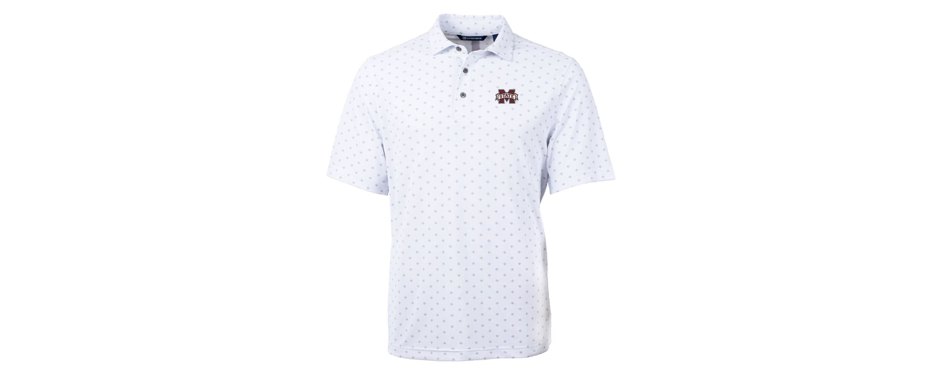 NCAA Mississippi State Bulldogs Big & Tall Virtue Eco Pique Tile Print Recycled Polo