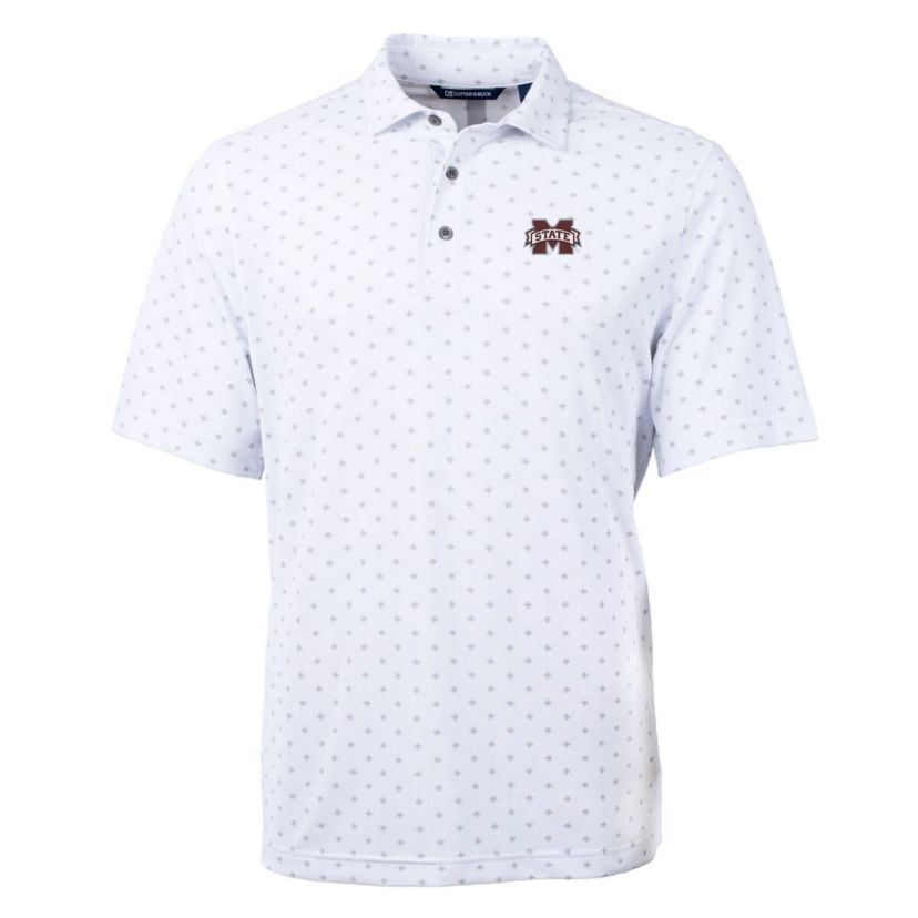 NCAA Mississippi State Bulldogs Big & Tall Virtue Eco Pique Tile Print Recycled Polo