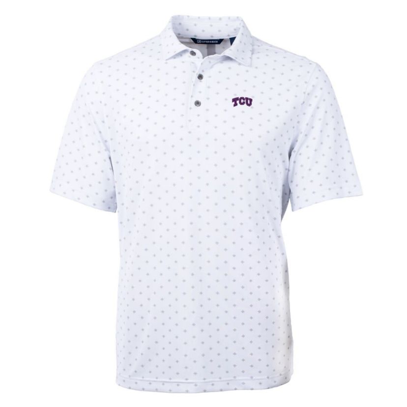 NCAA TCU Horned Frogs Big & Tall Virtue Eco Pique Tile Print Recycled Polo