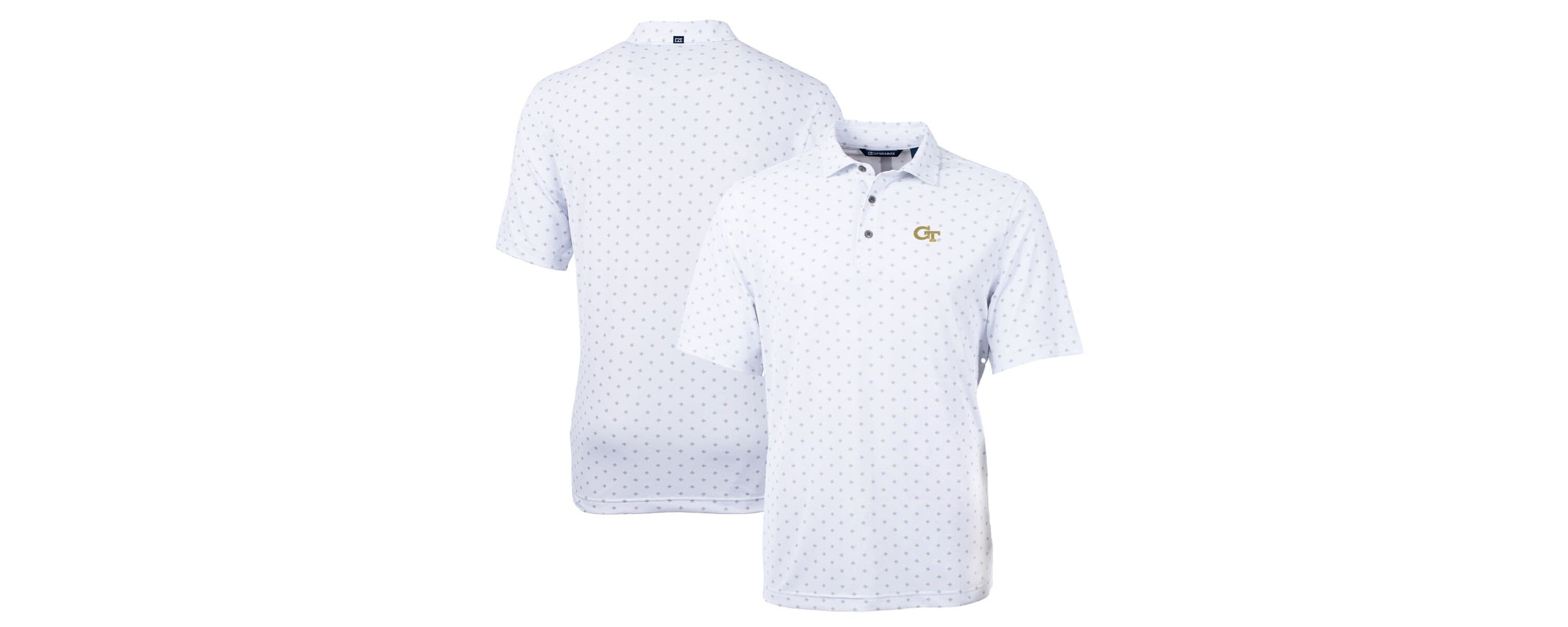Georgia Tech Yellow Jackets NCAA Georgia Tech Jackets Big & Tall Virtue Eco Pique Tile Print Recycled Polo