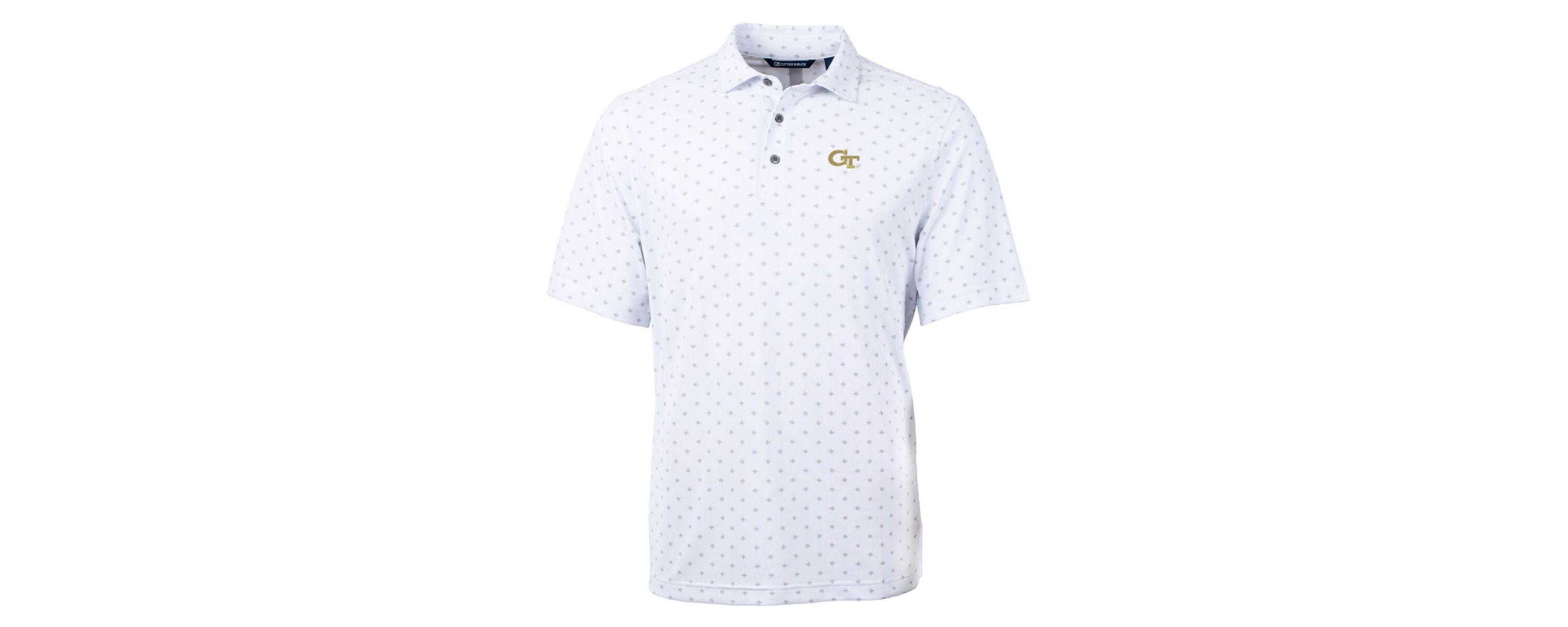 Georgia Tech Yellow Jackets NCAA Georgia Tech Jackets Big & Tall Virtue Eco Pique Tile Print Recycled Polo