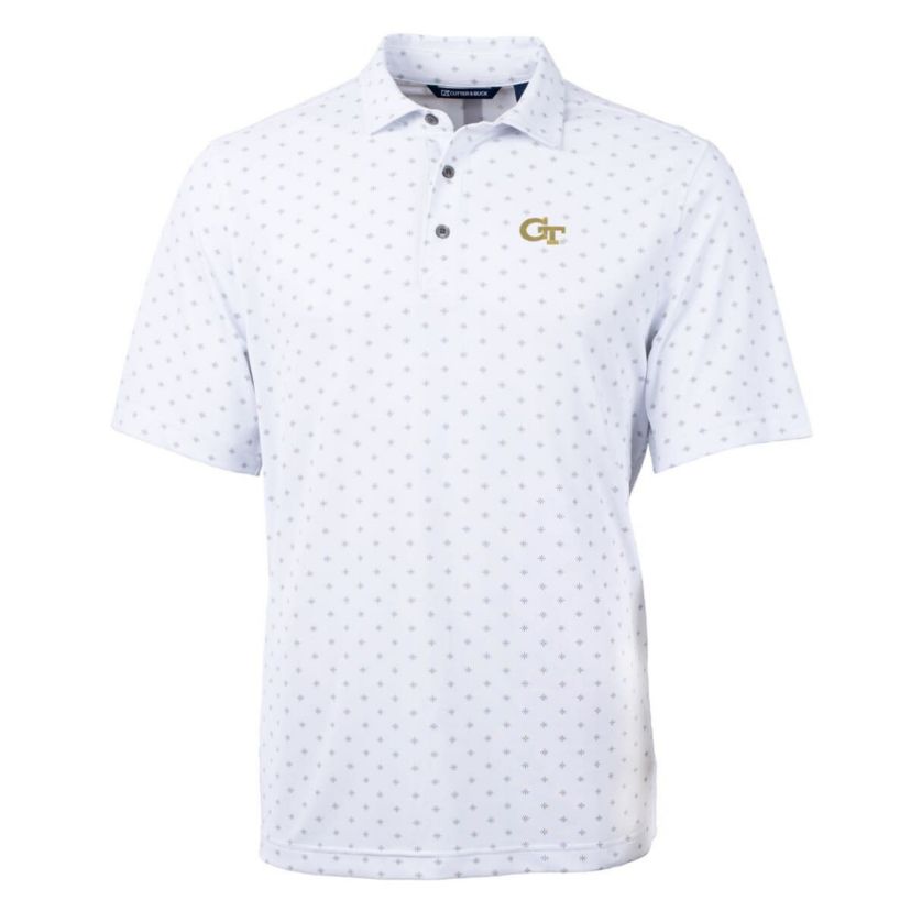Georgia Tech Yellow Jackets NCAA Georgia Tech Jackets Big & Tall Virtue Eco Pique Tile Print Recycled Polo