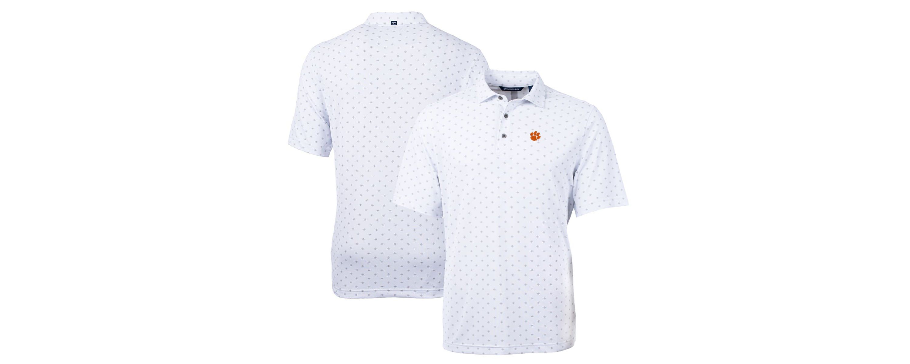 NCAA Clemson Tigers Big & Tall Virtue Eco Pique Tile Print Recycled Polo