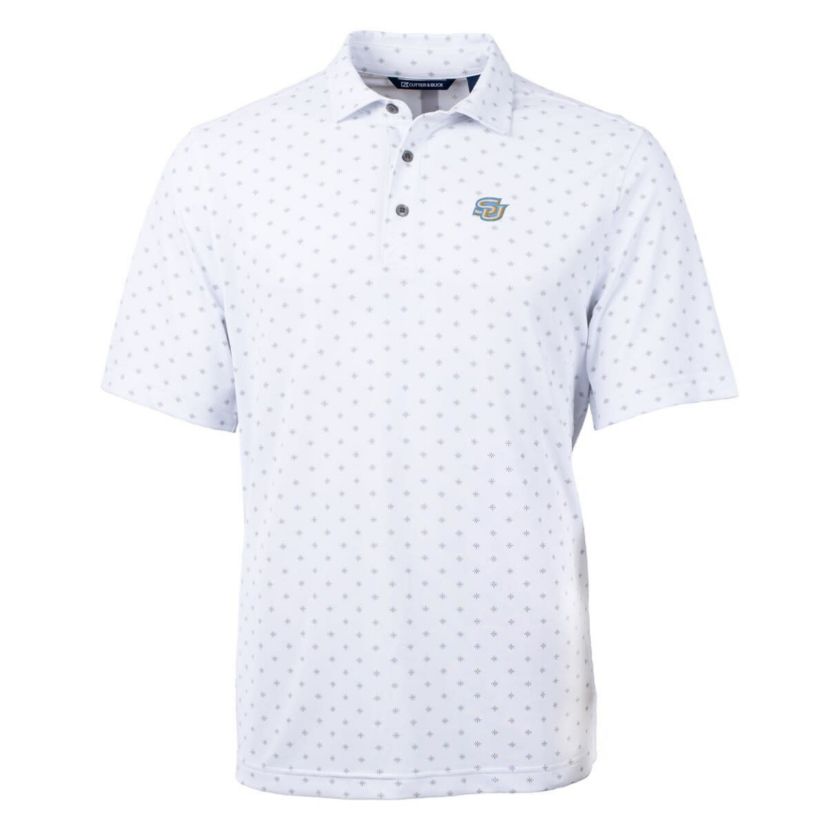 NCAA Southern University Jaguars Big & Tall Virtue Eco Pique Tile Print Recycled Polo