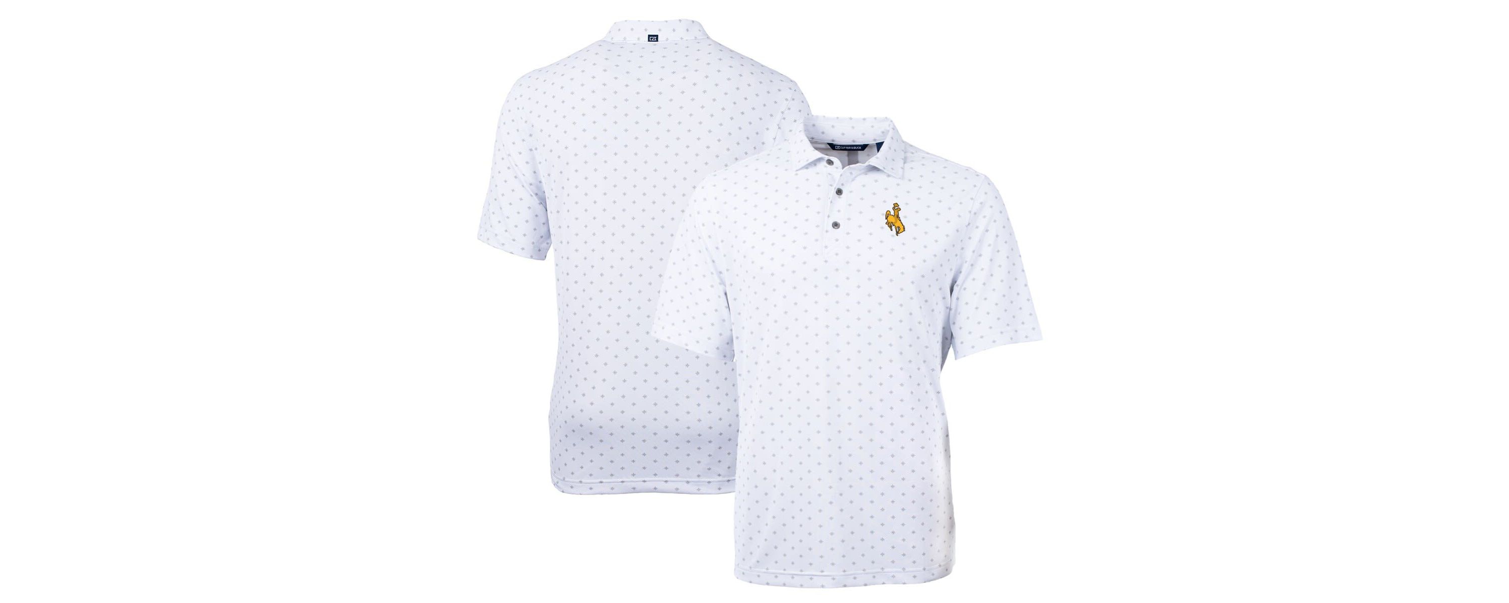NCAA Wyoming Cowboys Big & Tall Virtue Eco Pique Tile Print Recycled Polo