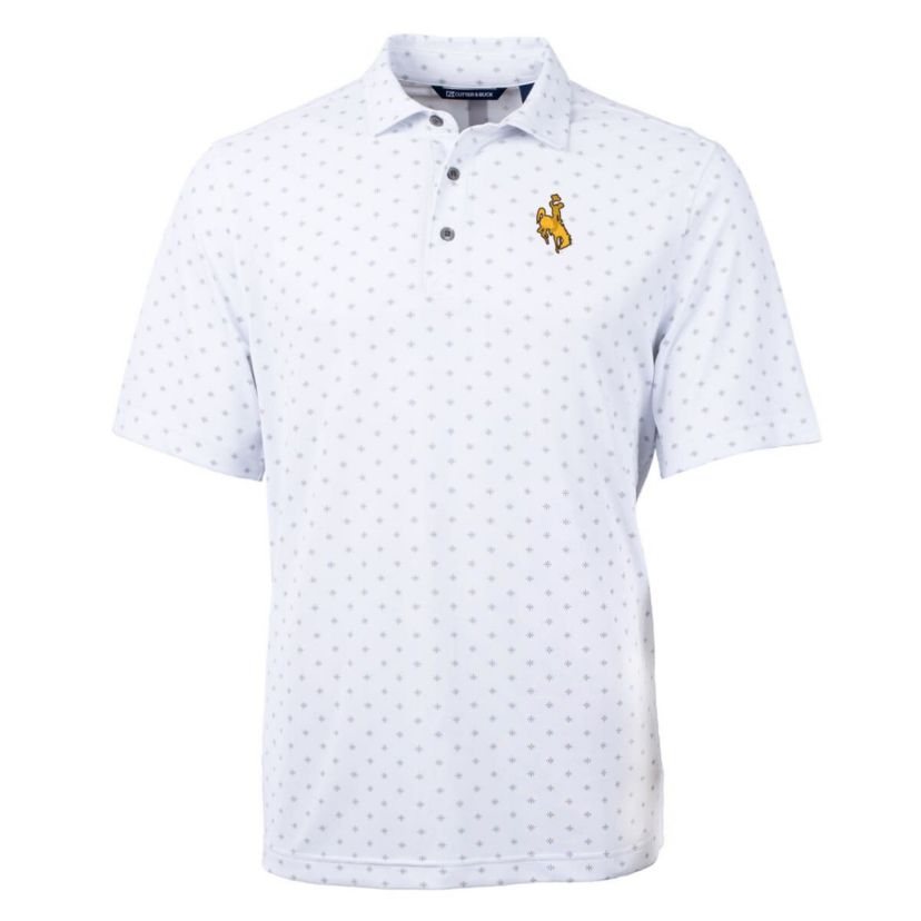 NCAA Wyoming Cowboys Big & Tall Virtue Eco Pique Tile Print Recycled Polo