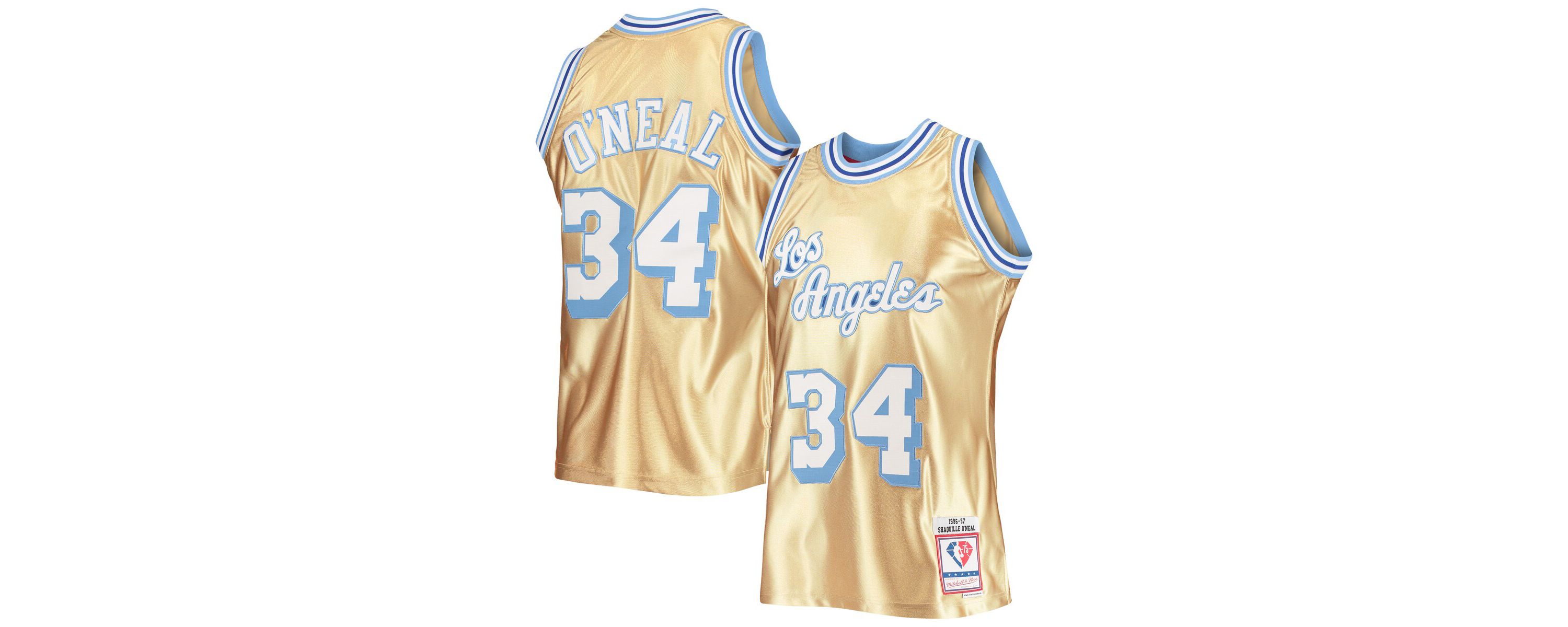 NBA Shaquille ONeal Los Angeles Lakers 75th Anniversary 1996/97 Hardwood Classics Swingman Jersey