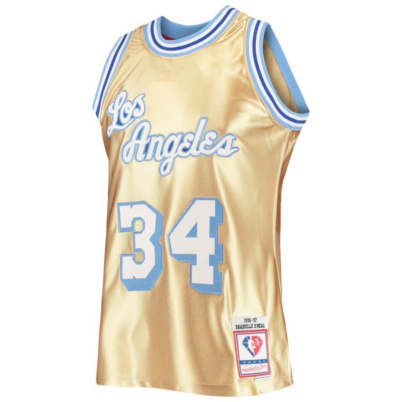 NBA Shaquille ONeal Los Angeles Lakers 75th Anniversary 1996/97 Hardwood Classics Swingman Jersey