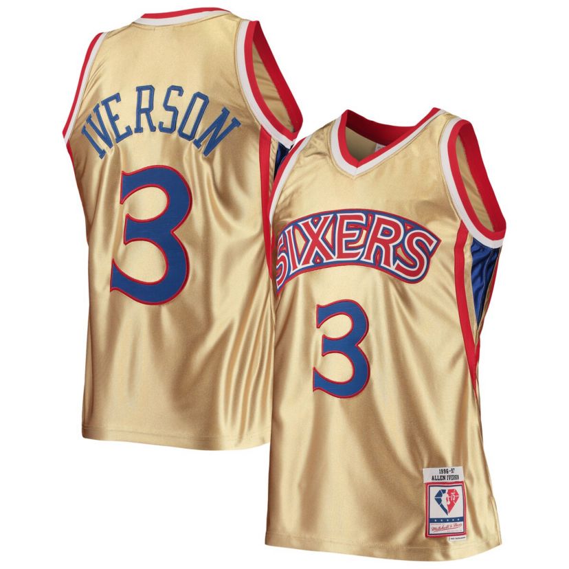 NBA Allen Iverson Philadelphia 76ers 75th Anniversary 1996/97 Hardwood Classics Swingman Jersey