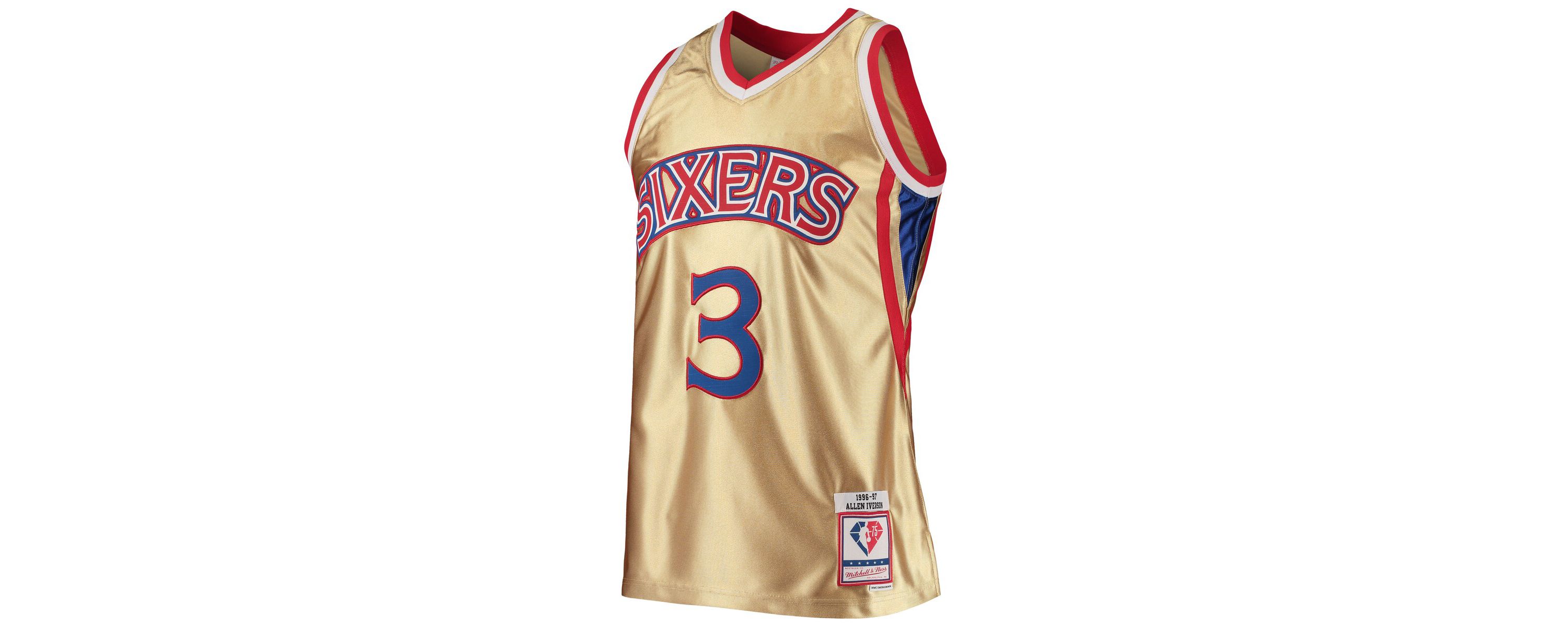 NBA Allen Iverson Philadelphia 76ers 75th Anniversary 1996/97 Hardwood Classics Swingman Jersey