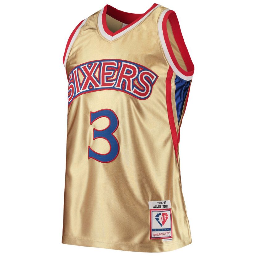 NBA Allen Iverson Philadelphia 76ers 75th Anniversary 1996/97 Hardwood Classics Swingman Jersey