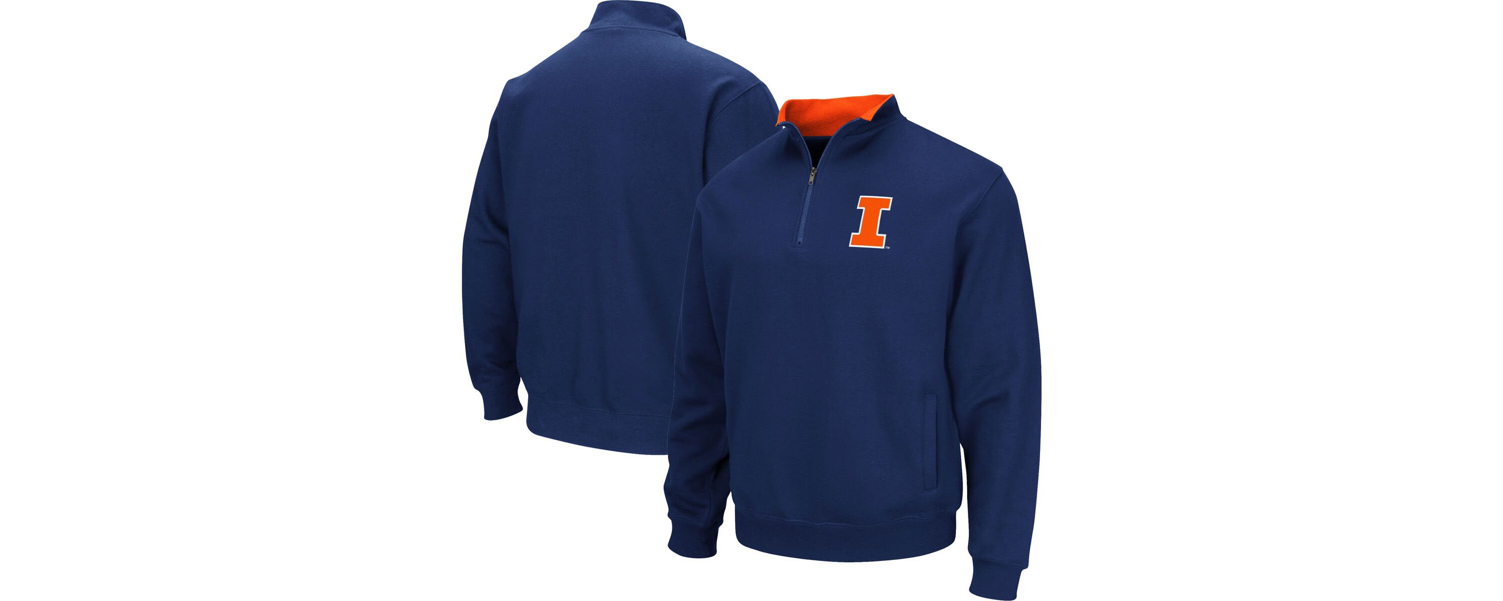 NCAA Illinois Fighting Illini Big & Tall Tortugas Logo Quarter-Zip Sweatshirt