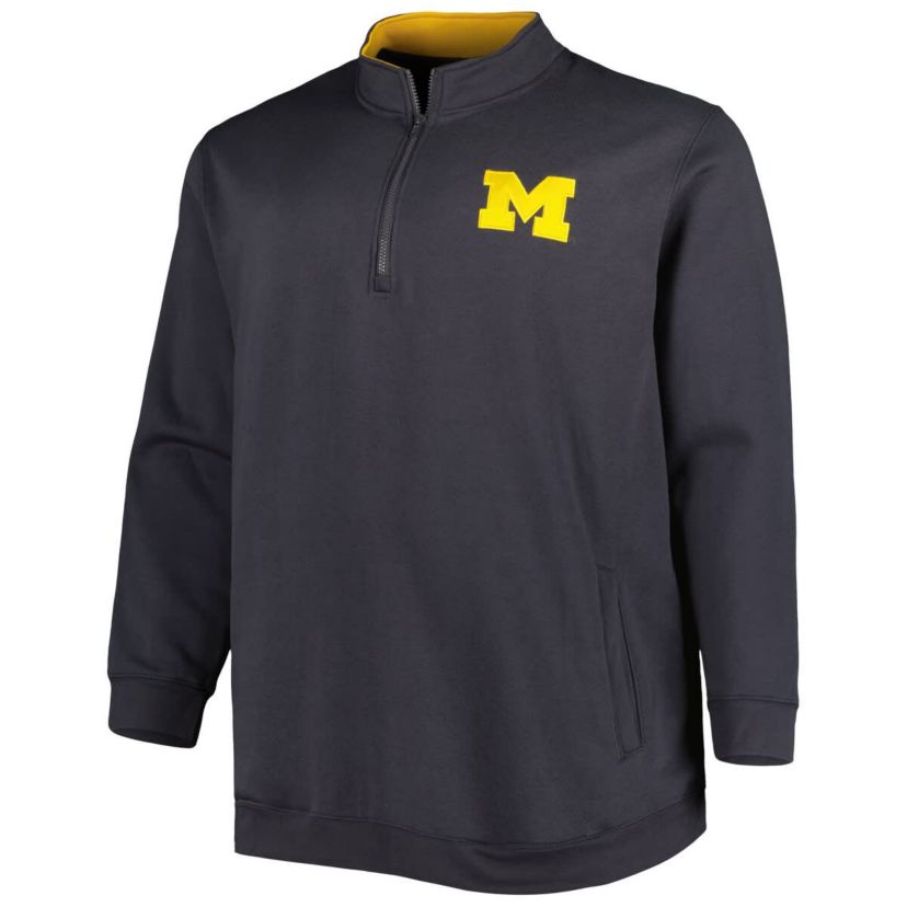 NCAA Michigan Wolverines Big & Tall Tortugas Logo Quarter-Zip Sweatshirt