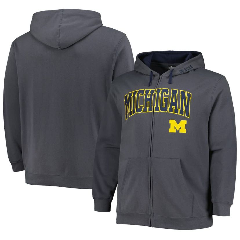 NCAA Michigan Wolverines Big & Tall Team Full-Zip Hoodie