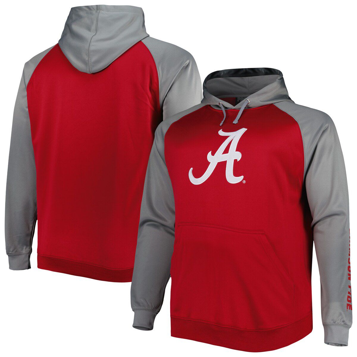 Alabama Crimson Tide NCAA Alabama Tide Big & Tall Raglan Fleece Pullover Hoodie