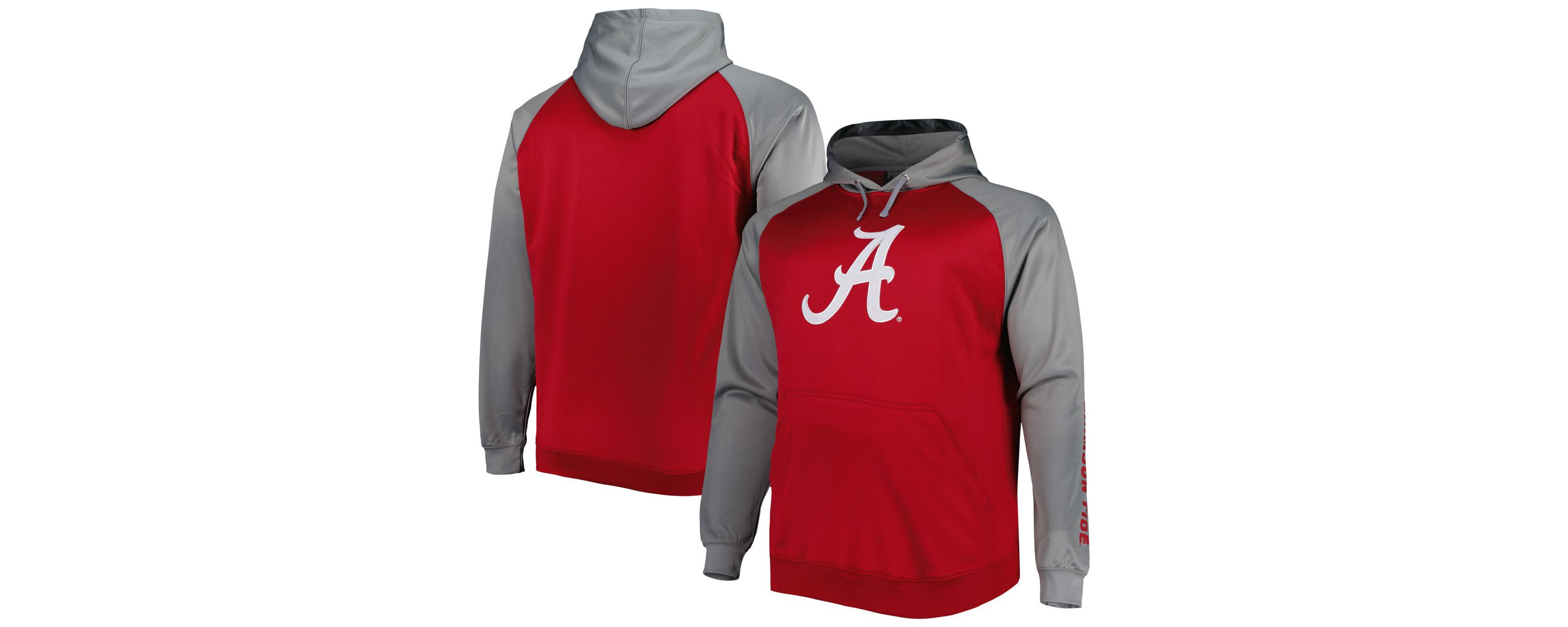 Alabama Crimson Tide NCAA Alabama Tide Big & Tall Raglan Fleece Pullover Hoodie