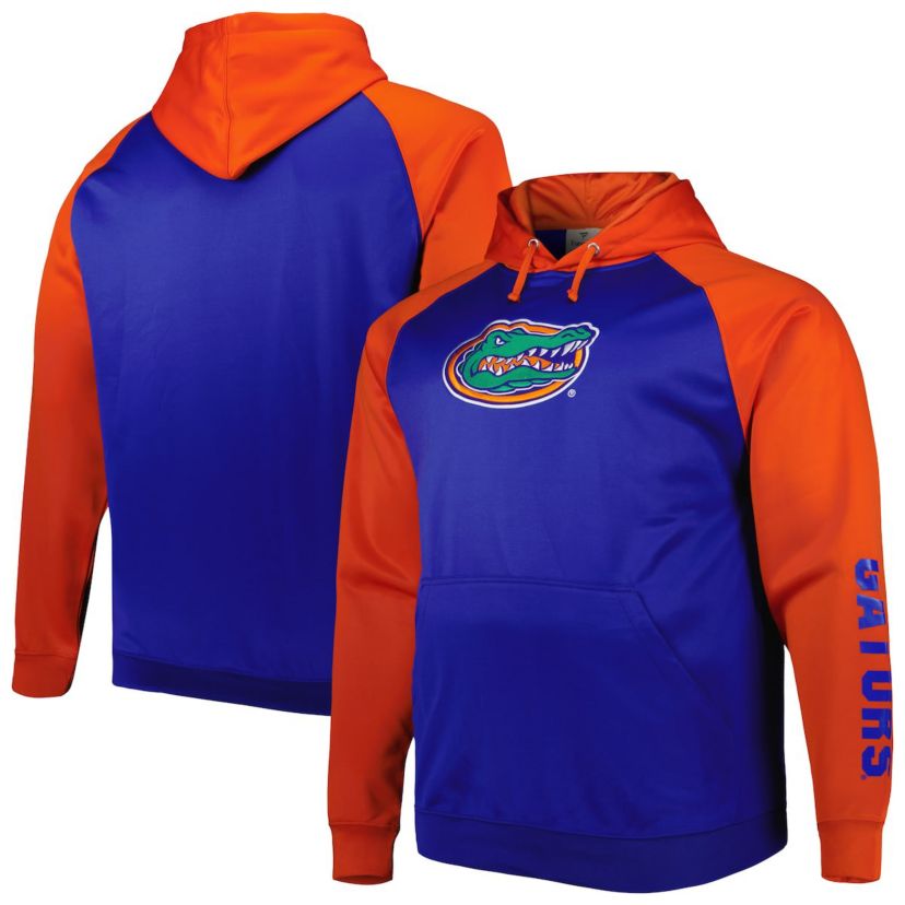 NCAA Florida Gators Big & Tall Raglan Fleece Pullover Hoodie