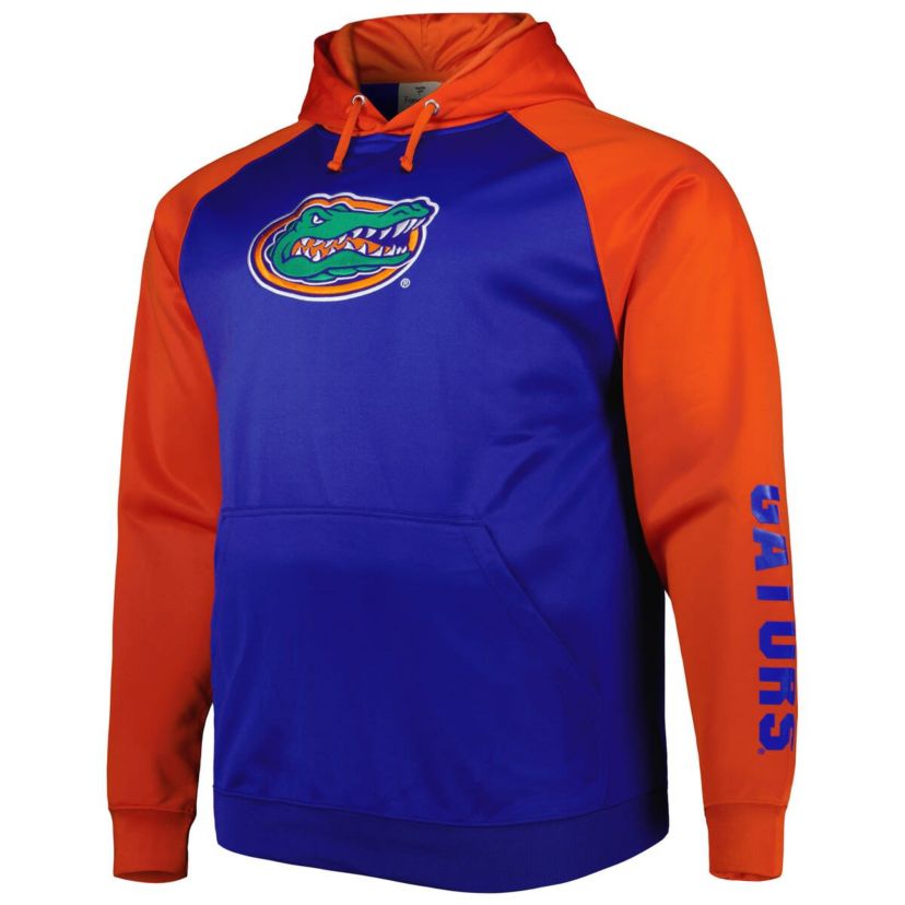 NCAA Florida Gators Big & Tall Raglan Fleece Pullover Hoodie