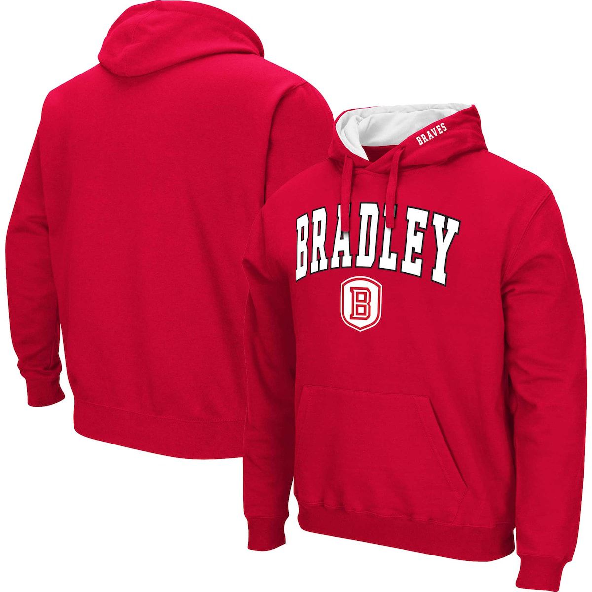 NCAA Bradley Braves Arch & Logo 3.0 Pullover Hoodie