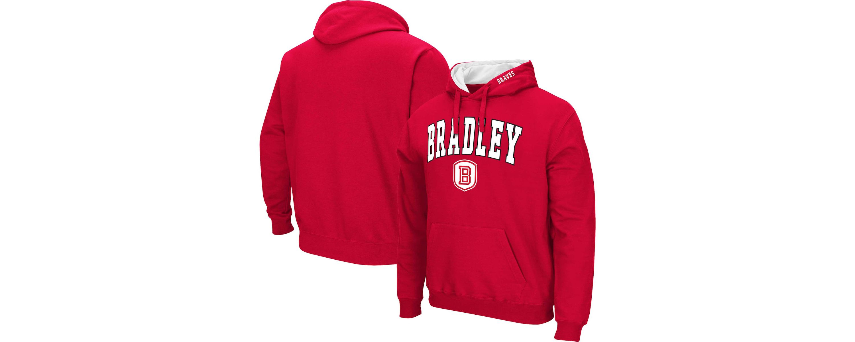 NCAA Bradley Braves Arch & Logo 3.0 Pullover Hoodie