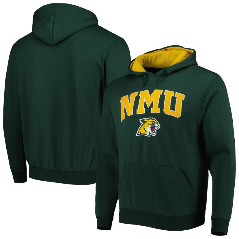NCAA Northern Michigan Wildcats Arch & Logo 3.0 Pullover Hoodie