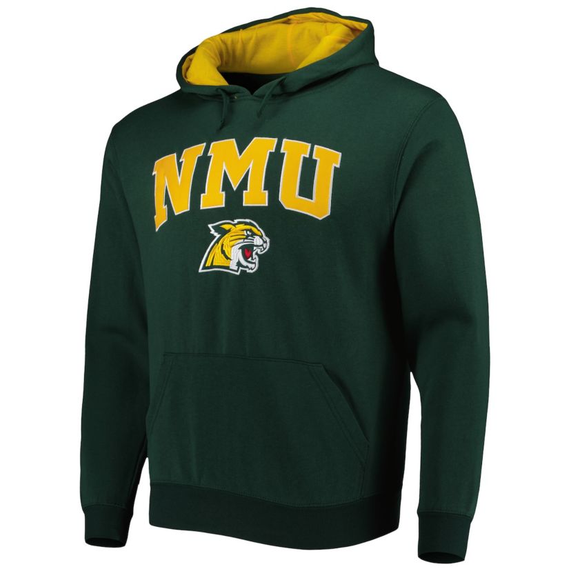 NCAA Northern Michigan Wildcats Arch & Logo 3.0 Pullover Hoodie