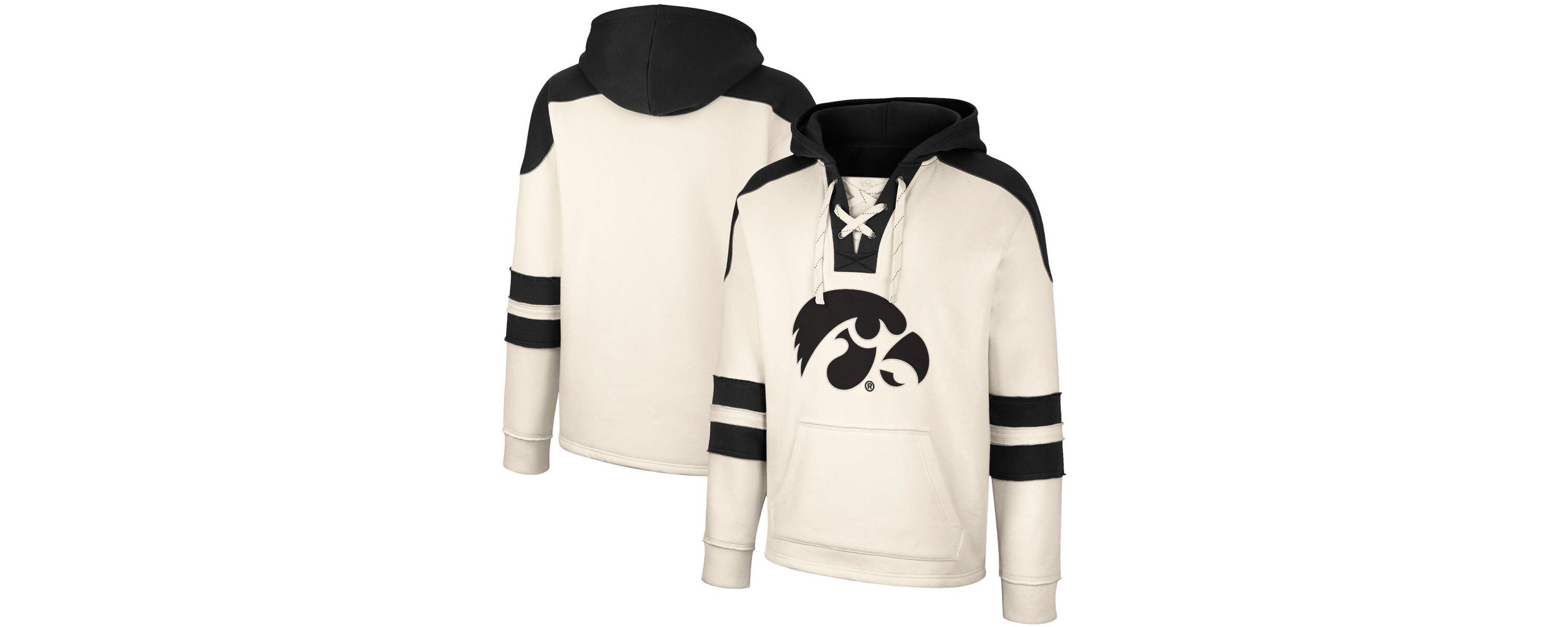 NCAA Iowa Hawkeyes Lace-Up 4.0 Vintage Pullover Hoodie