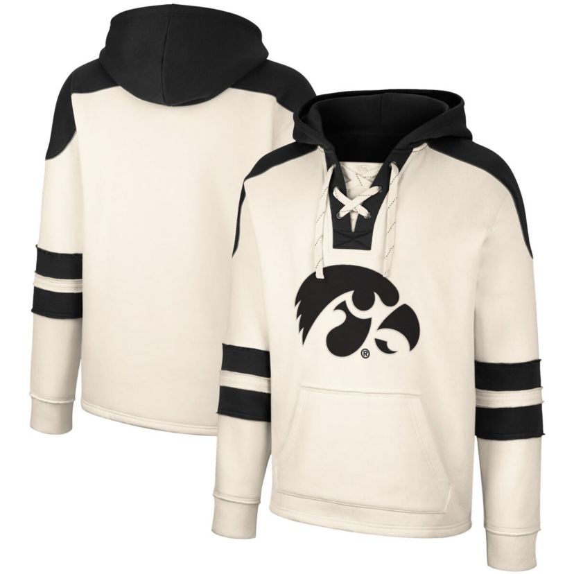 NCAA Iowa Hawkeyes Lace-Up 4.0 Vintage Pullover Hoodie